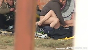 Real Amateur Threesome With Czech Babe And Big Cock Outdoors
