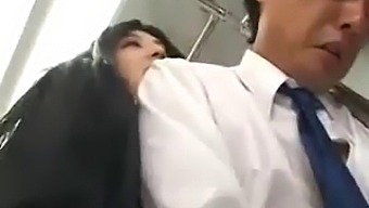 Asian Babe Gives A Public Handjob In The Bus