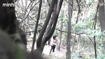Japanese Elderly Man Has Sex With A Prostitute In The Forest