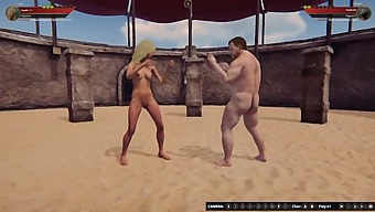 Ethan And Faye Engage In A Nude Fight Using Naked Fighter 3d Game