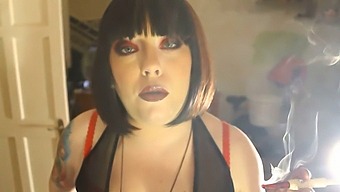 Tina Smua Shows Off Her Smoking Skills In A Holder