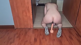 Alabaster Vixen Mounts A Penis-Shaped Toy, Discussing Its Size And How It Fills Her Petite, Milky Nether Regions. Intimate Pussy Shots Included.
