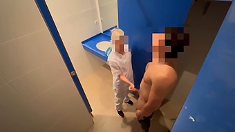 Watch As A Gym Cleaner Gets Caught Jerking Off And Receives A Blowjob
