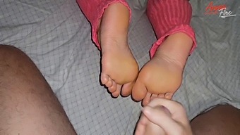 Stepson Cums On Soles With My Help