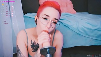 A Cute Young Girl Gives Oral Pleasure To A Fuck Machine