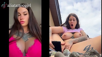 A Tiktok Model Gets Naughty On The Beach With A Dildo And Cums Hard