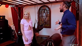 Blonde Stepdaughter Surprises Lucky Stepdad With Bdsm Sex In Hd
