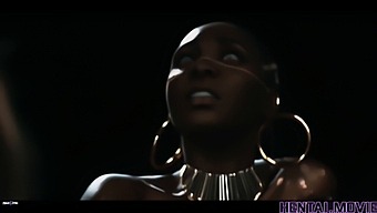 African Goddess Dominates Possessed Latina In Hentai Video