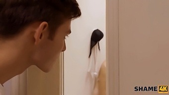 A Young Man Joins A Mature Blonde In The Shower And Engages In Sexual Activity With Her, Resulting In Feelings Of Guilt