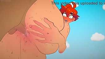 Gender-Bending Hentai Animation Features A Man Transformed Into A Woman And Engaged In Sexual Acts With A Homeless Woman, Both Of Whom Are Portrayed In A 2d Cartoon Style.