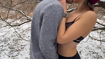 Wife Enjoys Snowy Public Sex With Husband And Friend