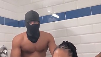African American Teen Gets Her Butt Pounded In The Shower By Cushkingdom!